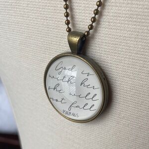 NWT Faith Based Pendant Necklace - God is With Her